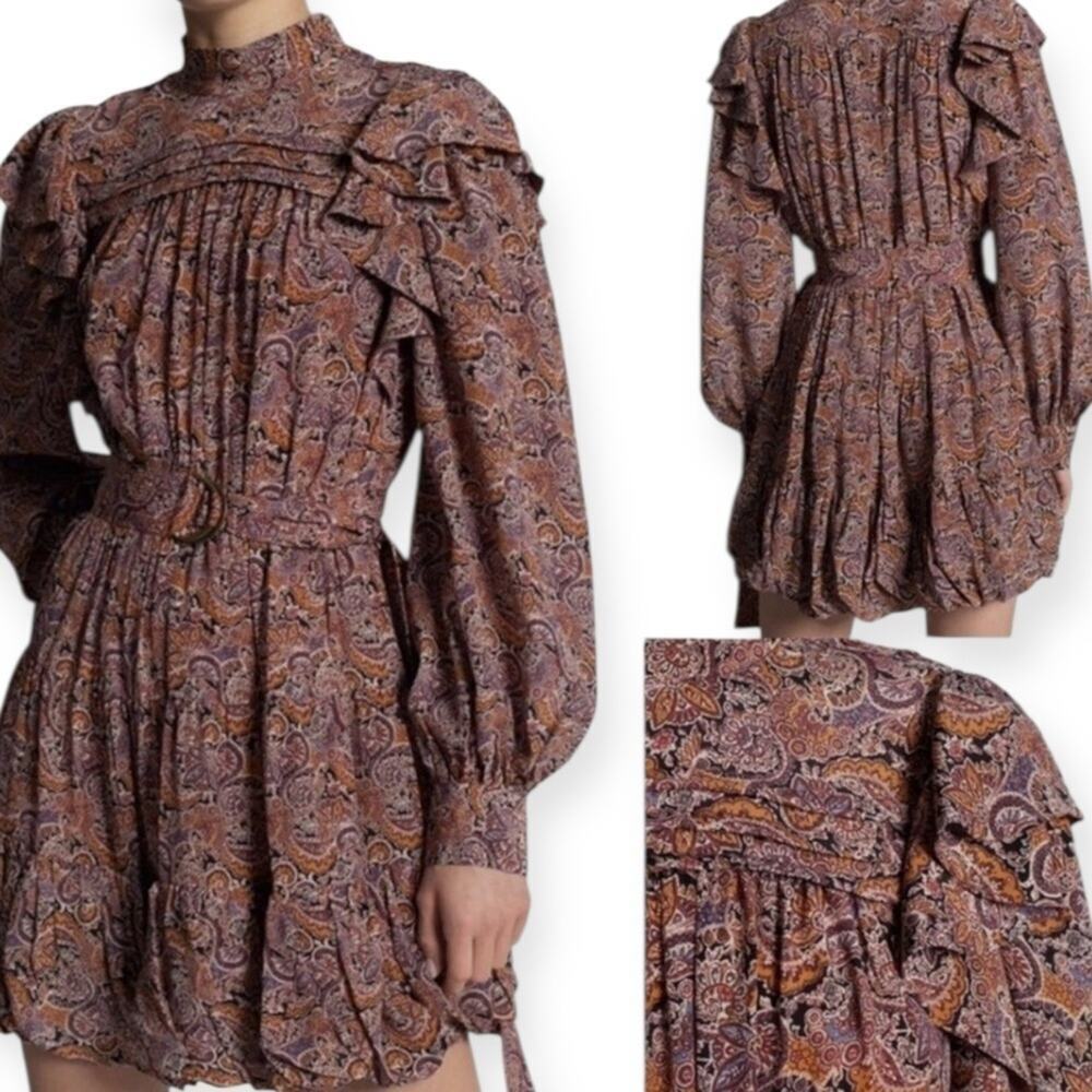 Ulla Johnson Whimsical Silk Reema Dress Goldenrod Paisley | Size 4 - Picture 3 of 16